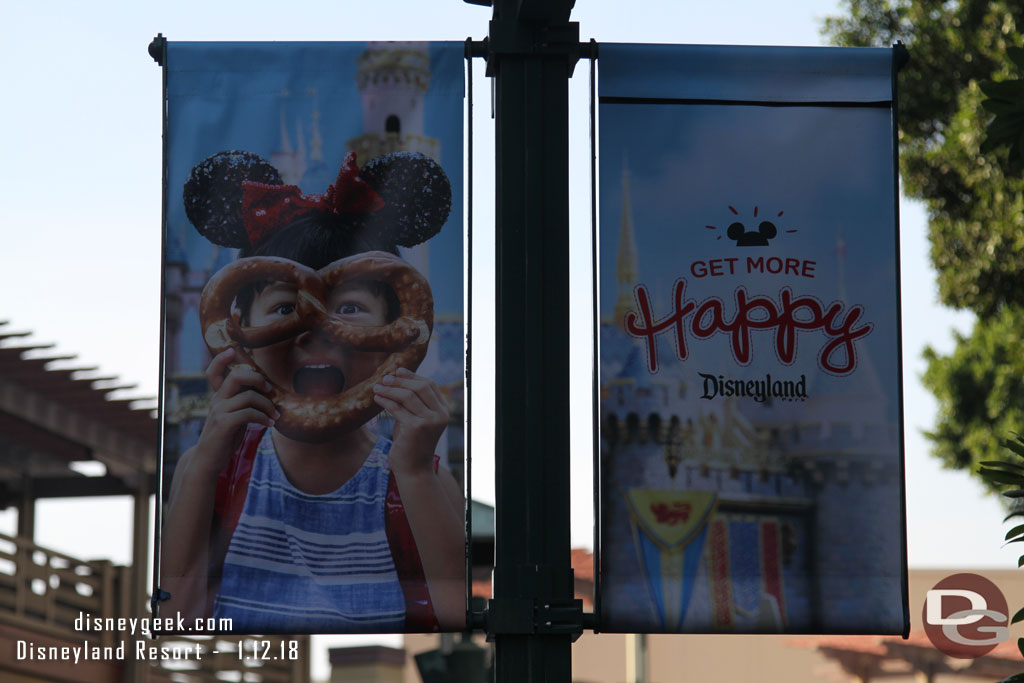 New banners line Downtown Disney with the new marketing slogan on them.