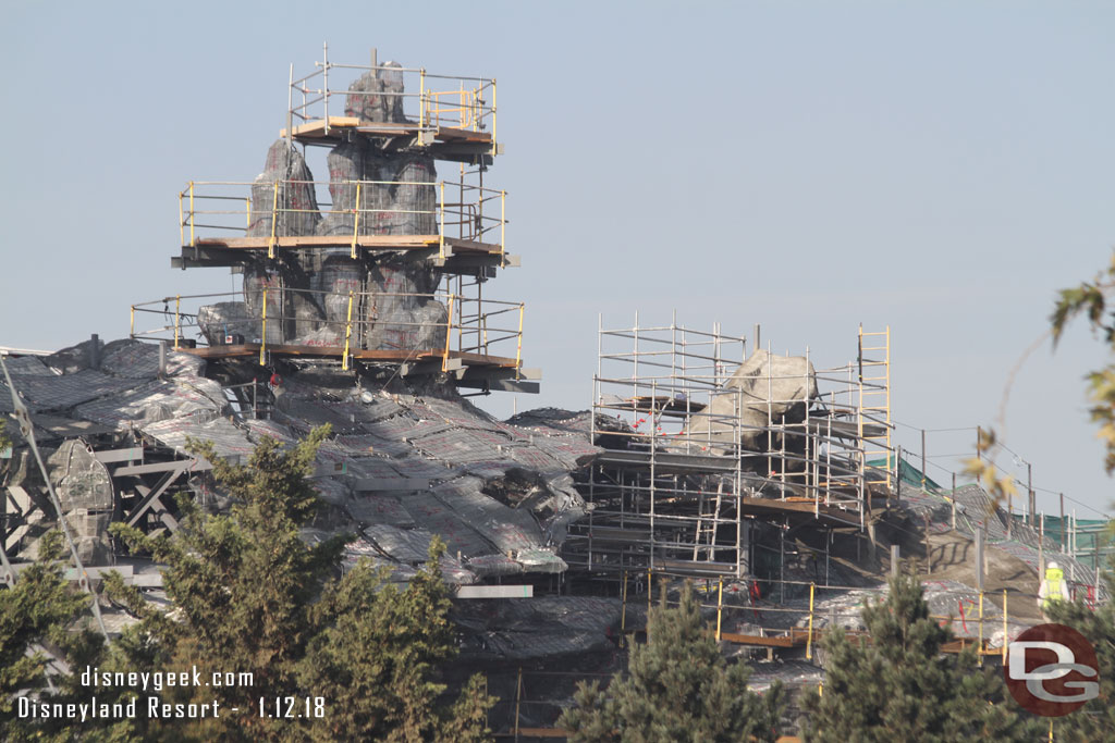 Concrete is starting to be applied to the mesh on the right side in this picture.