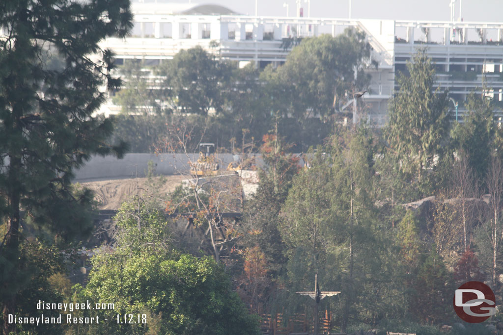 From the tree house you can see the dirt that was added between the backstage wall and new structure.