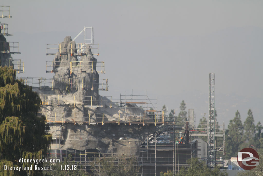 The peaks above the Millennium Falcon building.