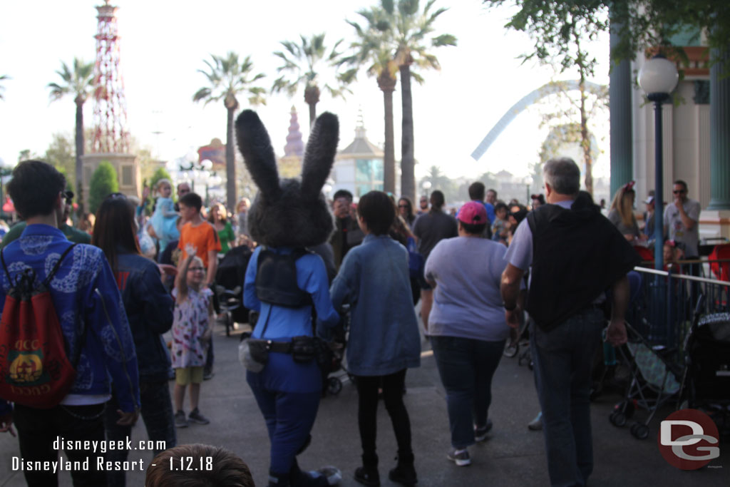 Judy and Nick were roaming around interacting with guests vs stationary at a photo op as I passed by.