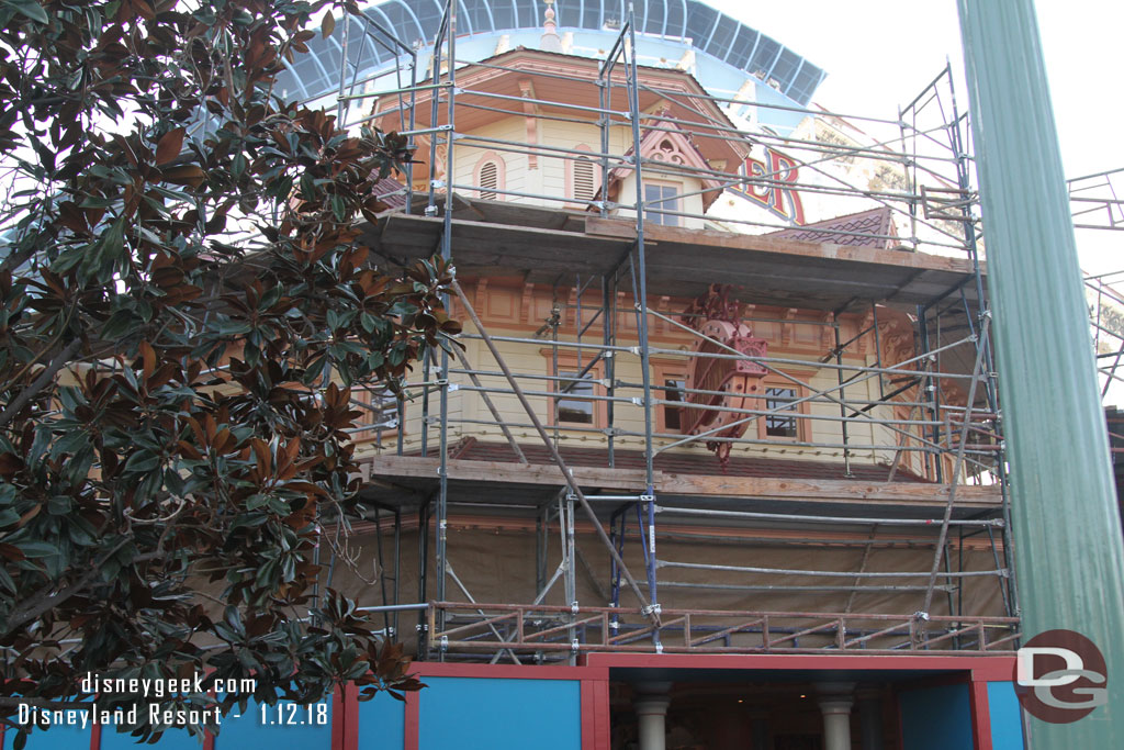 Scaffolding up around the Toy Story gift shop.  It is still open.