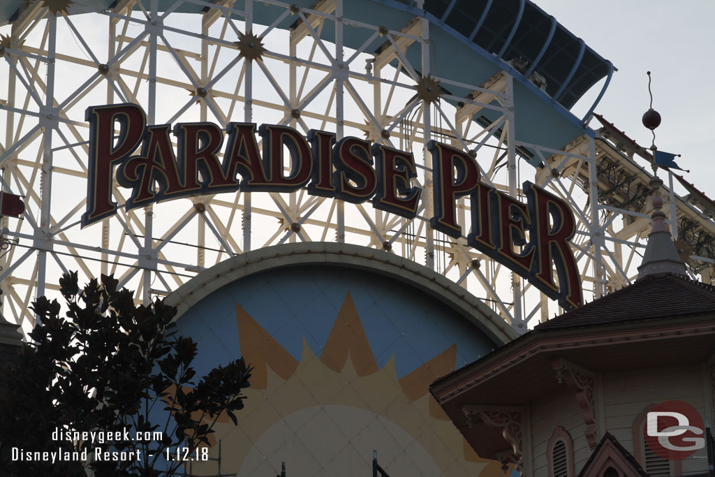 Notice the loop track is removed for renovation and guessing access to the signs.