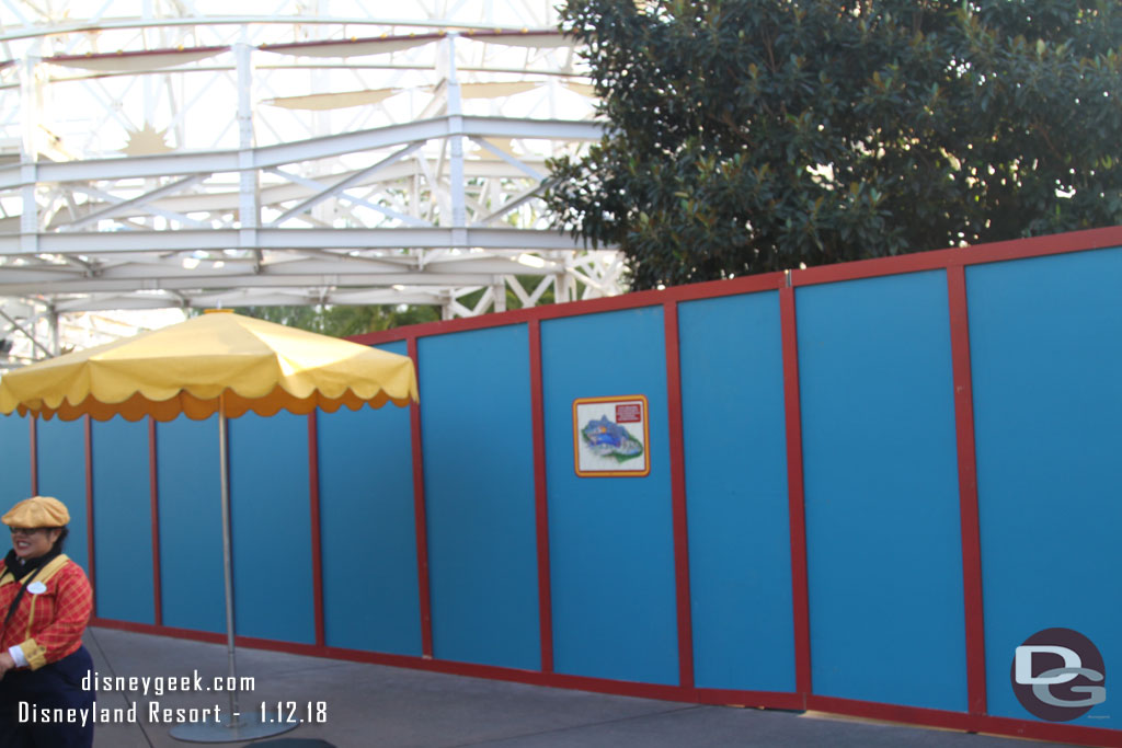 Walls are up just past the swings to the parade gate.