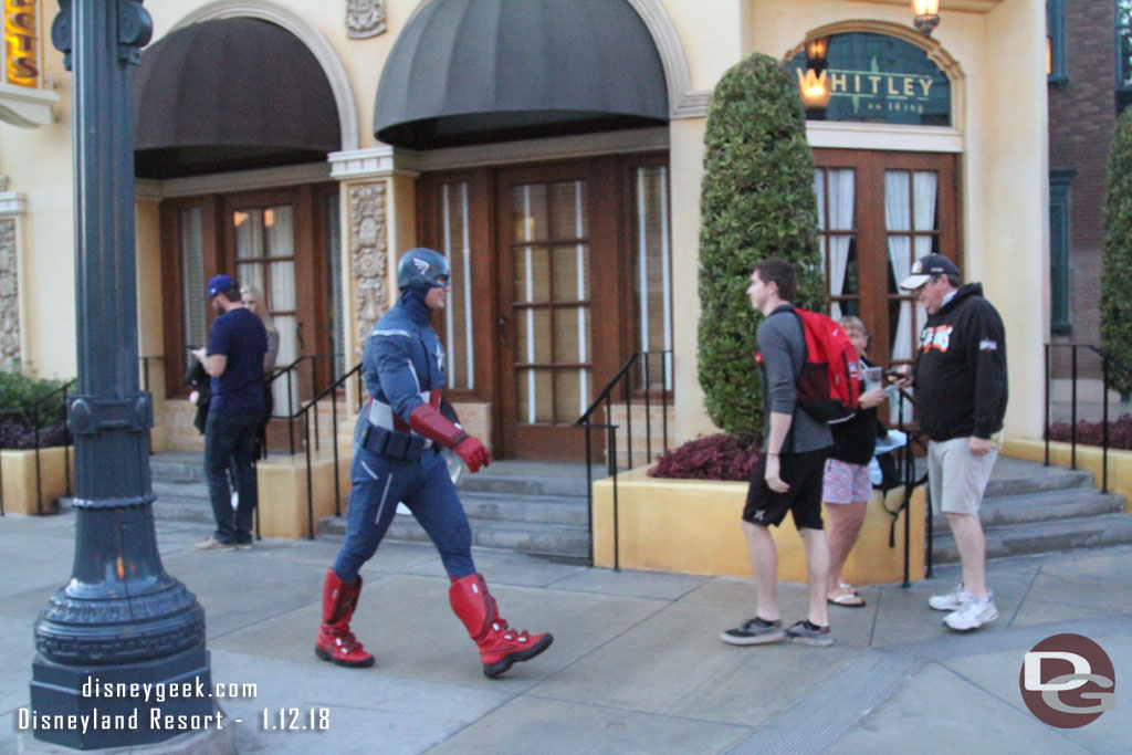 Captain America out for a stroll on Hollywood Blvd.