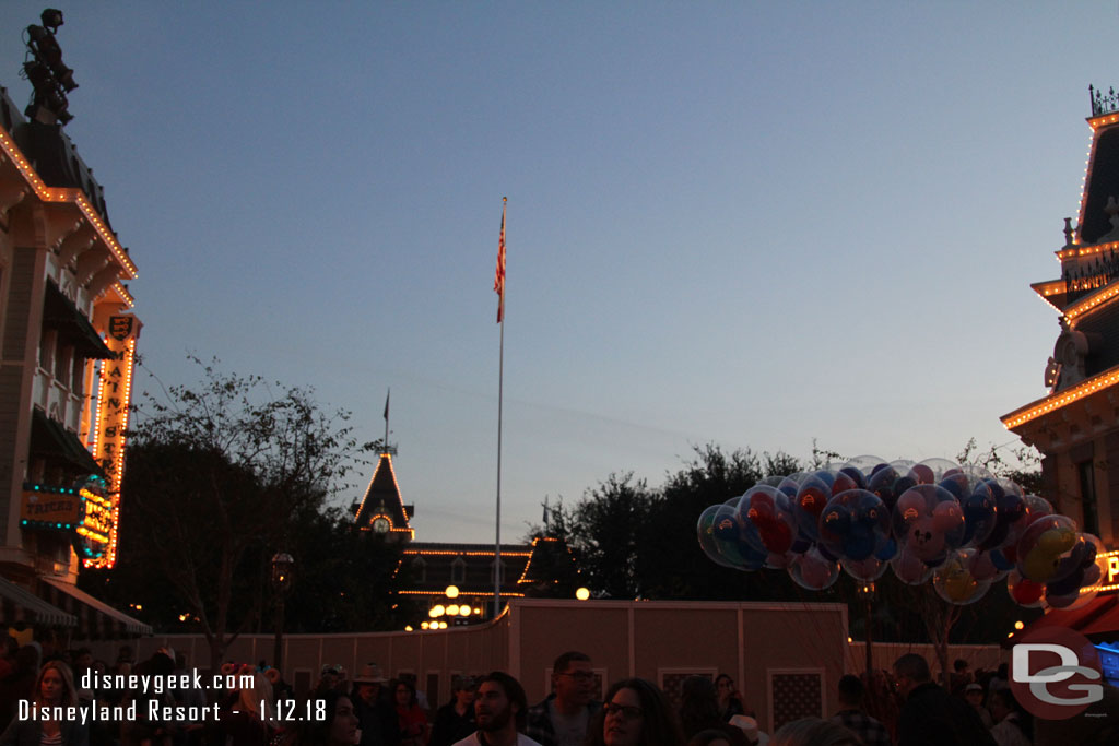 There is a spotlight on the flags at night now since they cannot easily get to them to raise and lower them each day.