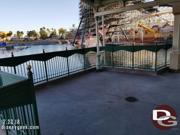 The benches are gone from under the swings.