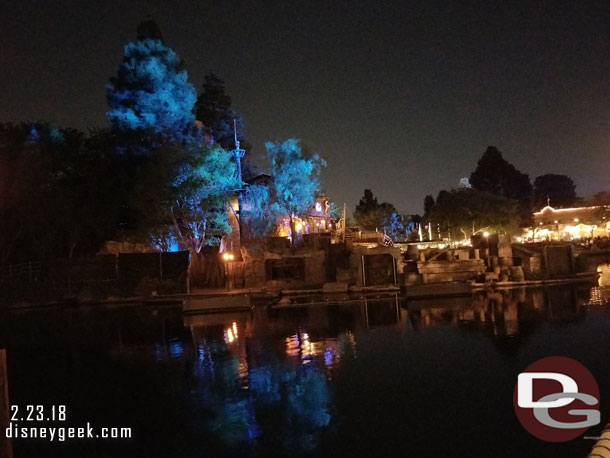 My view for Fantasmic this evening.  Found a spot on the waters edge, with less than 15 minutes till show time.