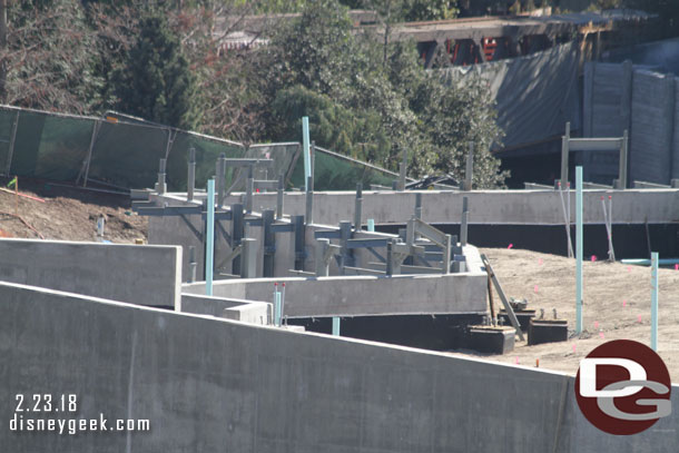 On the park side steel is being added to support a rock facade.