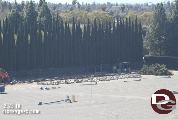 Trees and landscaping have been removed.  The toll booth is still out there though.