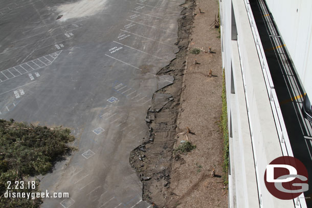 All the landscaping is being removed.  As well as the curb.