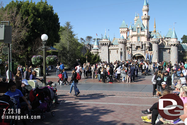 A lot of guests in front of Sleeping Beauty Castle this afternoon.