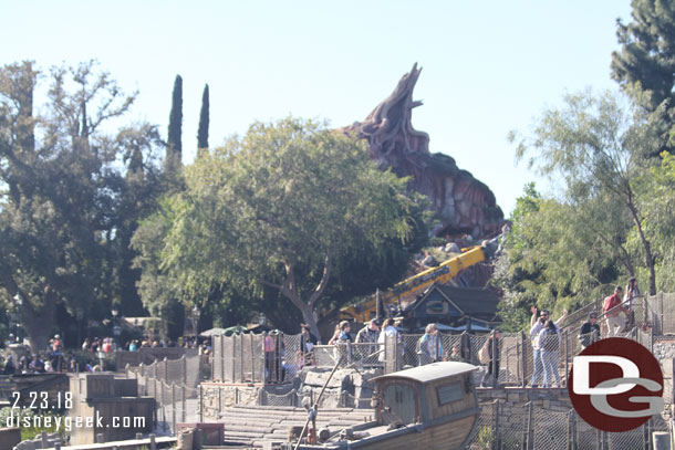 A large crane onside for the Splash Mountain renovation project.