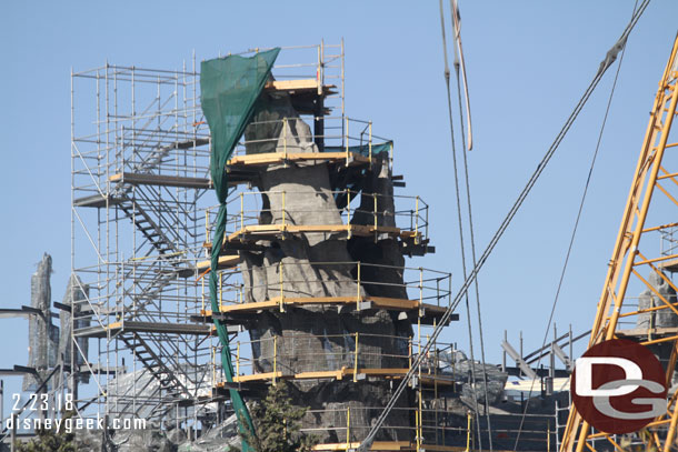 The first layer of concrete has been added to the top portion of this peak.