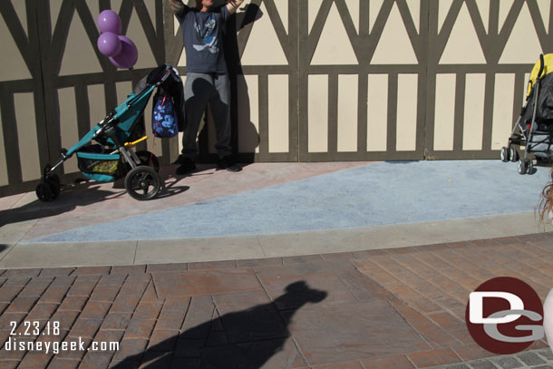 A little of the new concrete is visible as the walls have been pushed back a bit to make a wider walkway.