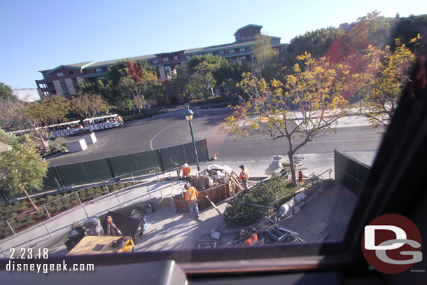 Work on the tram route ramp. This one looks to be on the back/reverse side just like the one we saw at the structure.