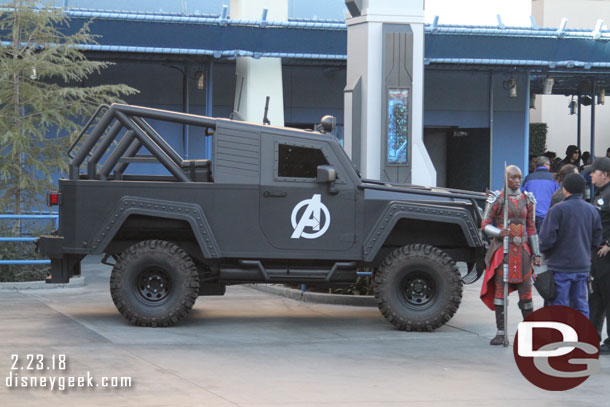 A guard near his truck.