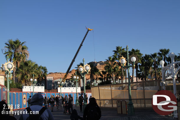 A crane on site near the station.