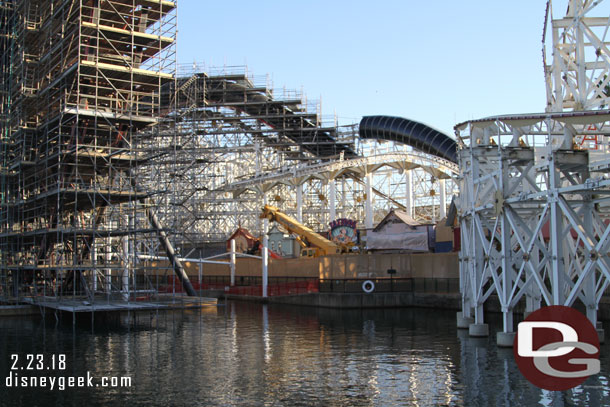 A crane onsite on the Pier and some work starting on the facades.