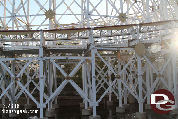 The scaffolding is final removed from this portion of the coaster track nearest the swings.  It had been up for months.