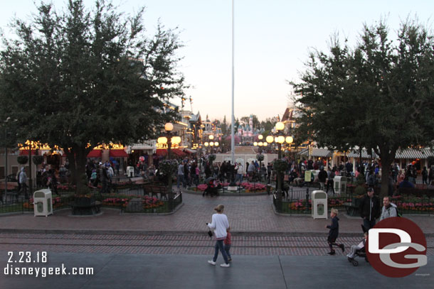 Back to Disneyland.  The nightly Flag Retreat returned this evening. I missed it due to a scheduling conflict unfortunately...