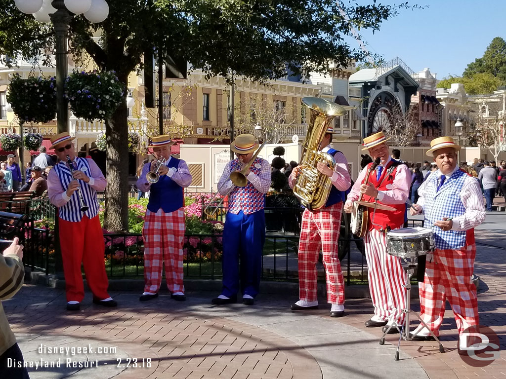 The Straw Hatters performing in Town Square.