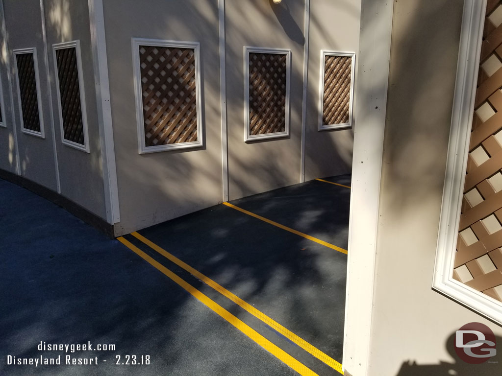 The one walkway through the fence on the spur line.