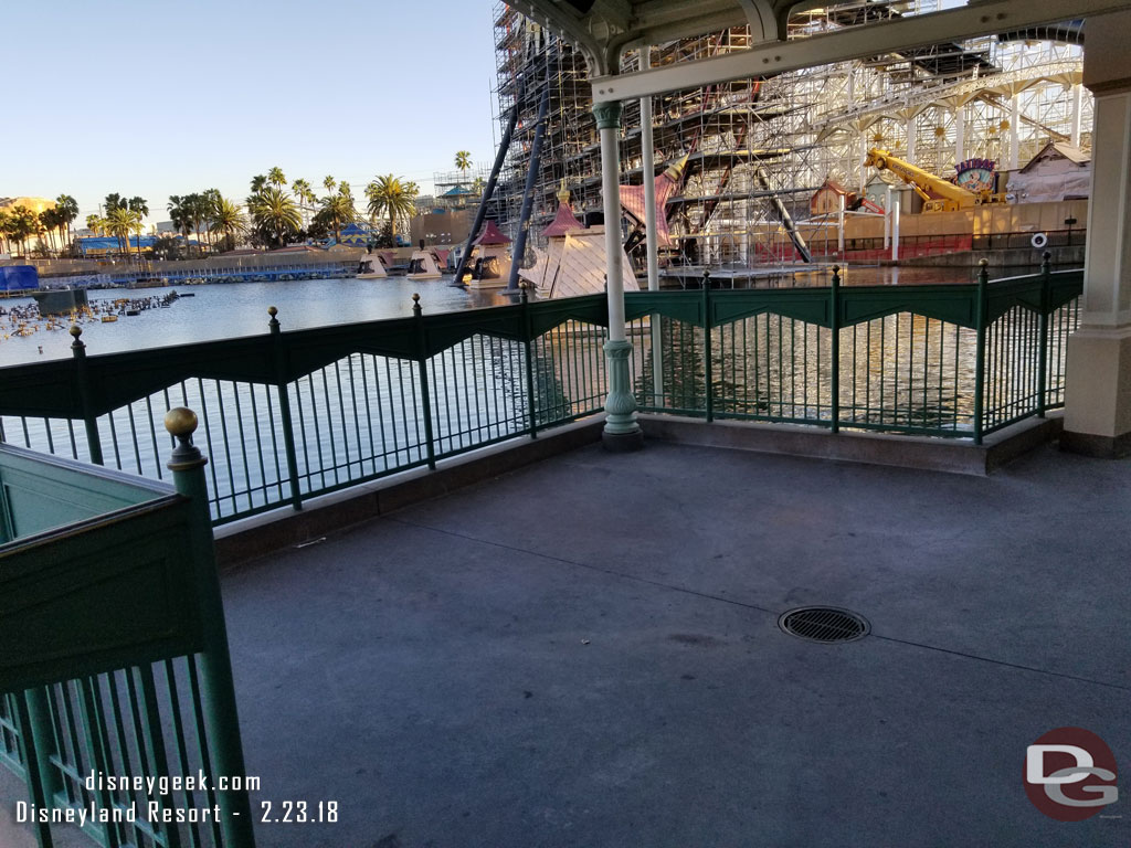 The benches are gone from under the swings.