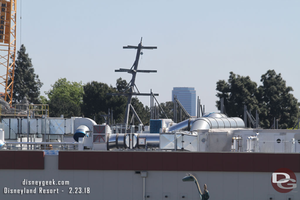 More steel rising above the building.