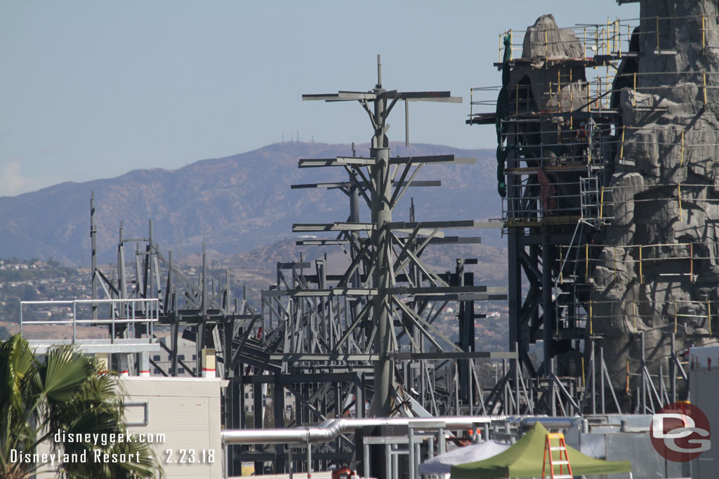 The steel in the distance over the Millennium Falcon Building.