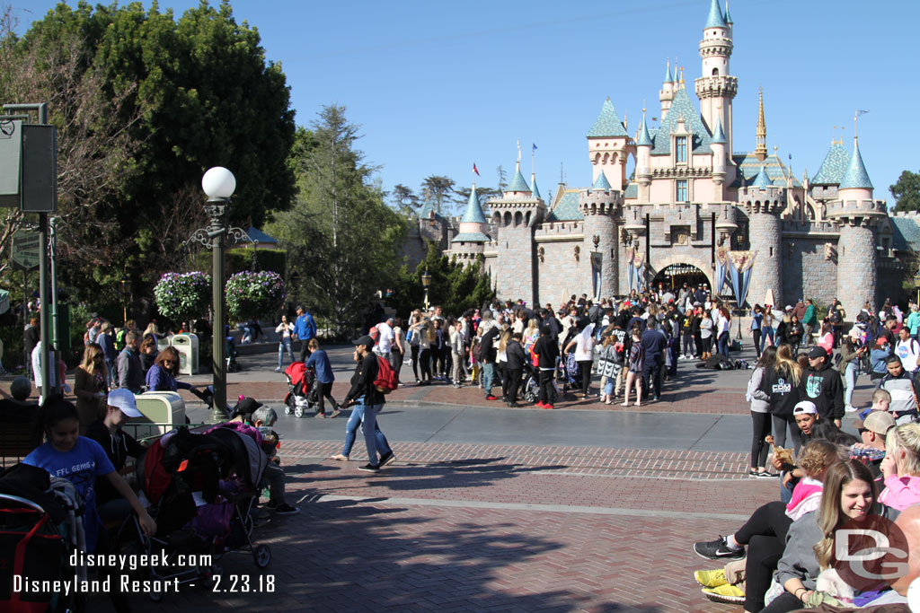 A lot of guests in front of Sleeping Beauty Castle this afternoon.