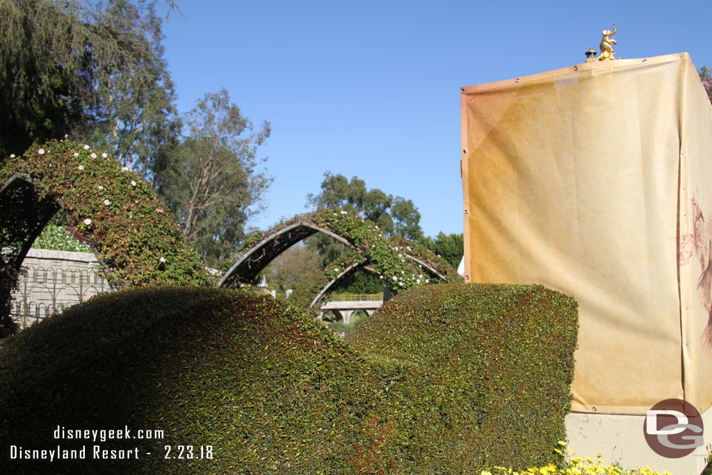 Walls still up at the Casey Jr station, but the Storybook Land Canal Boats have returned to service.