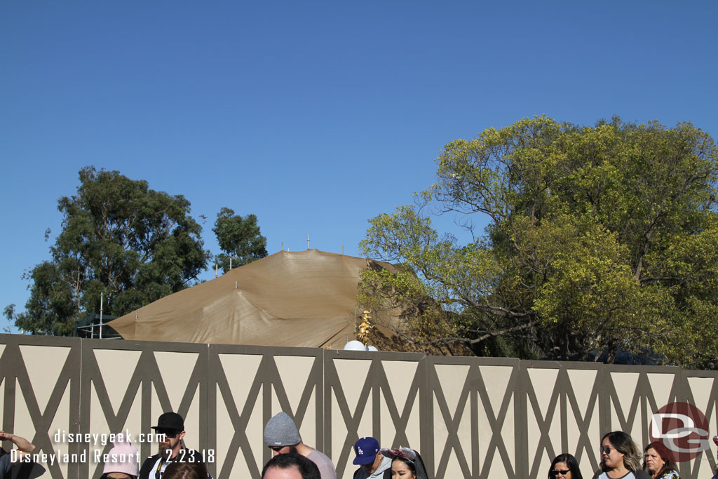 Scaffolding visible beyond the wall, but not much else with the Dumbo project.