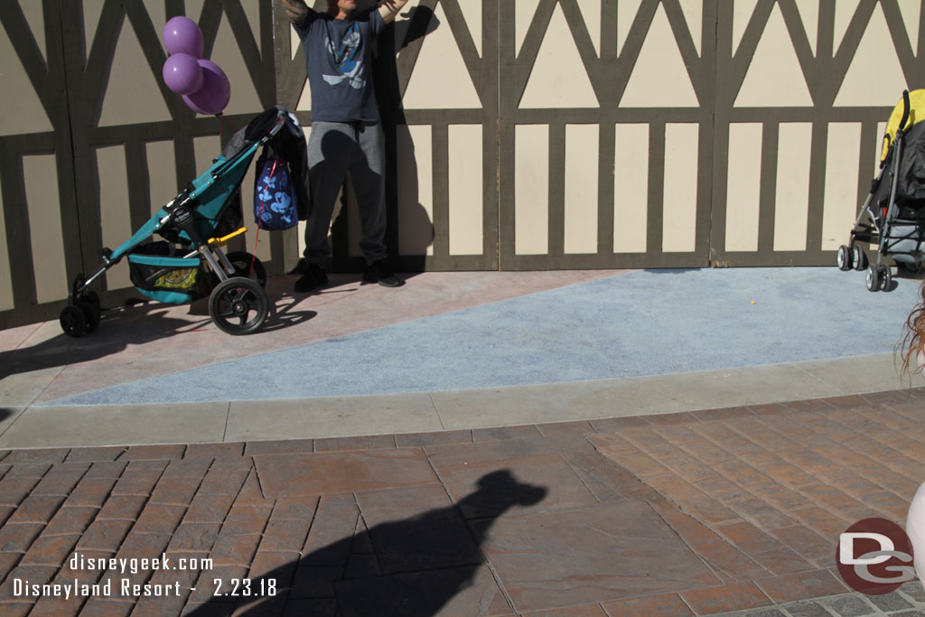 A little of the new concrete is visible as the walls have been pushed back a bit to make a wider walkway.