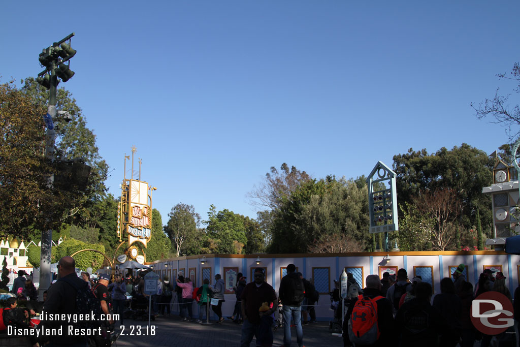 No real visible change from ground level with the parade route project near small world.