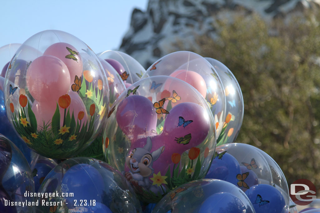 Spring balloons are now available throughout the park featuring Thumper again 