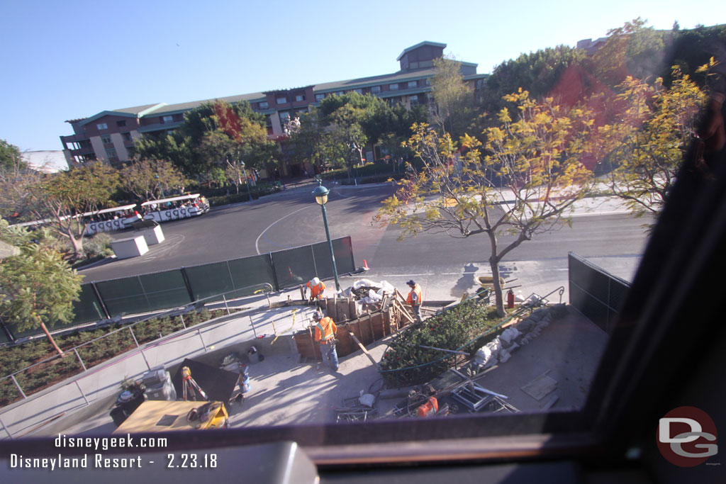 Work on the tram route ramp. This one looks to be on the back/reverse side just like the one we saw at the structure.