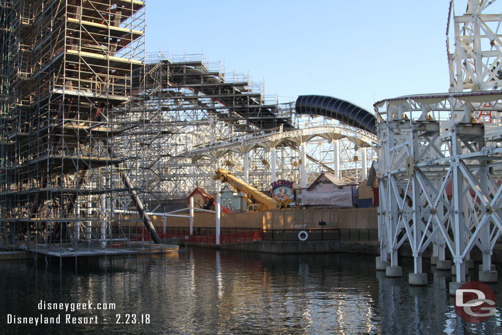 A crane onsite on the Pier and some work starting on the facades.