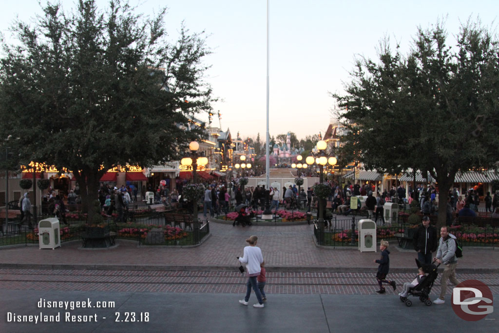 Back to Disneyland.  The nightly Flag Retreat returned this evening. I missed it due to a scheduling conflict unfortunately...