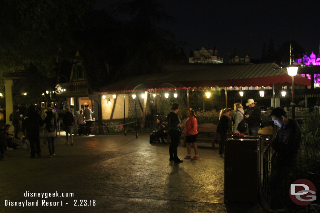 The former location has some benches, guessing to allow a place to eat as well as better flow for the FastPass area.