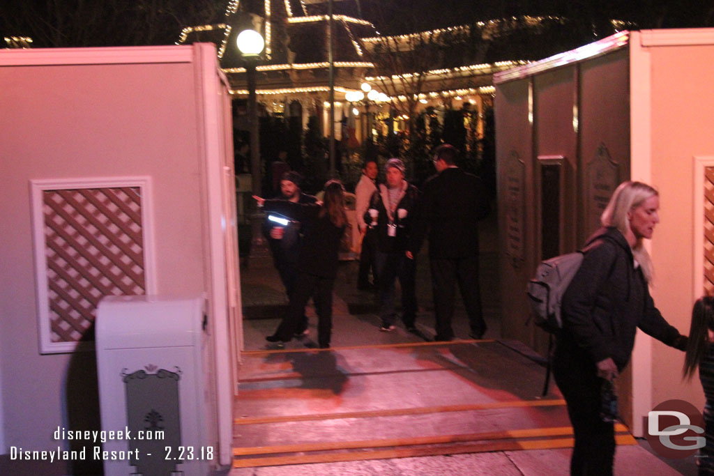 When exiting there were castmembers at the crossings on Main Street trying to keep guests from coming into the exiting Fantasmic crowd.