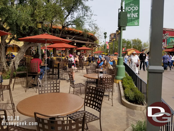 The construction walls are down and a new seating area is adjacent to the parade route near the Sonoma Terrace.  Assuming this will be for dining packages.  