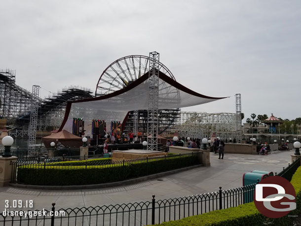 Paradise Park has a stage with a cover over it and part of the audience this year for the festival.