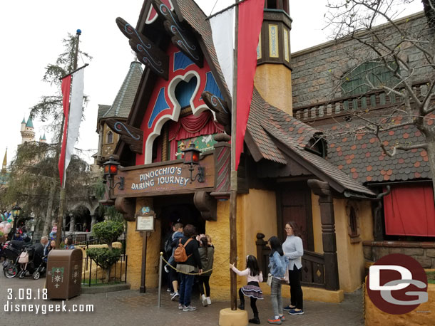 The walls stop short of Pinocchio's entrance.