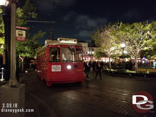 It seemed like every time I tried to cross the tracks today a Red car Trolley was nearby honking..