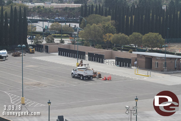 The former tram staging area is starting to be deconstructed.