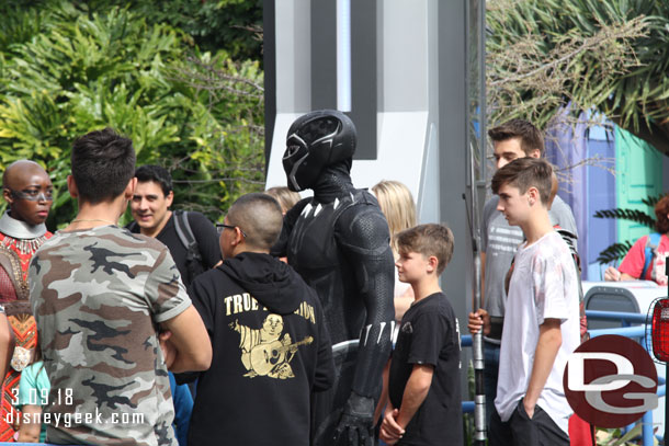 The Black Panther out meeting guests.