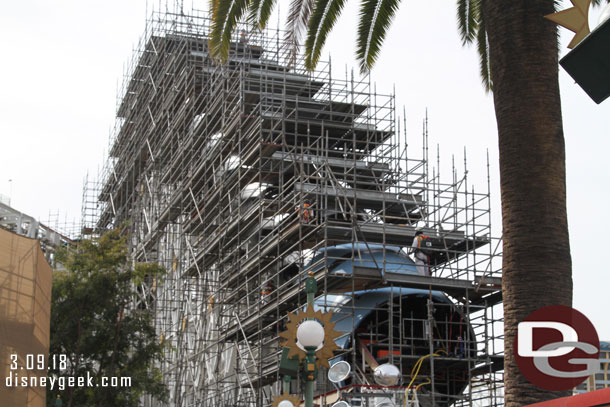 Crews working on the launch hill tube.