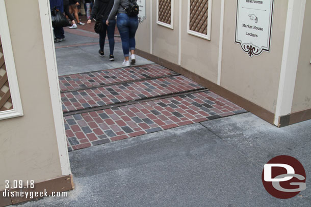 At Center Street the new track and brick is visible now.