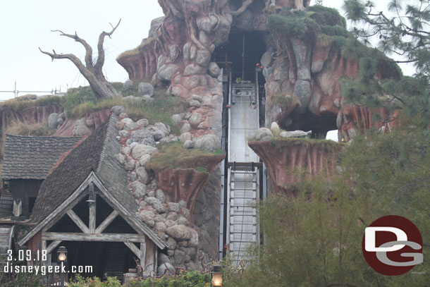 Splash Mountain renovation work continues.